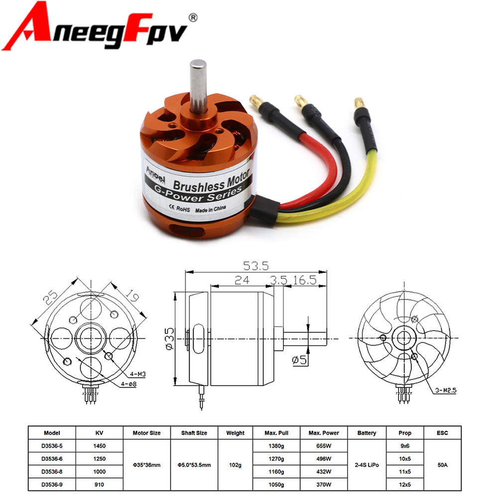 Rc Helicopter Mini - D3536 910KV 1000KV 1250KV 1450KV Motore